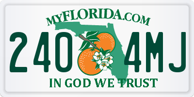 FL license plate 2404MJ