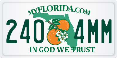 FL license plate 2404MM