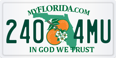 FL license plate 2404MU