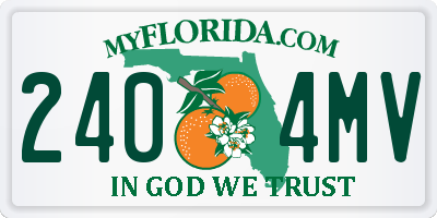 FL license plate 2404MV