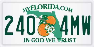 FL license plate 2404MW