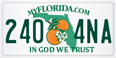 FL license plate 2404NA