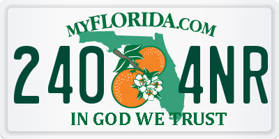 FL license plate 2404NR