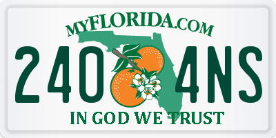 FL license plate 2404NS