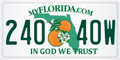 FL license plate 2404OW