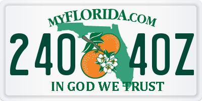 FL license plate 2404OZ