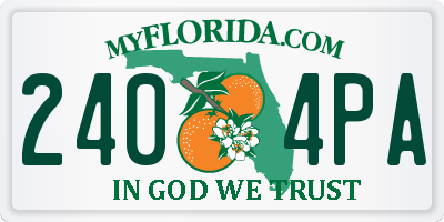 FL license plate 2404PA