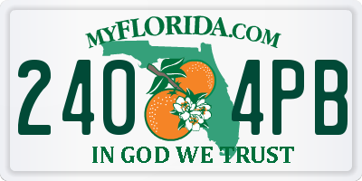 FL license plate 2404PB