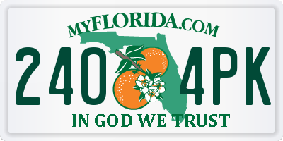 FL license plate 2404PK
