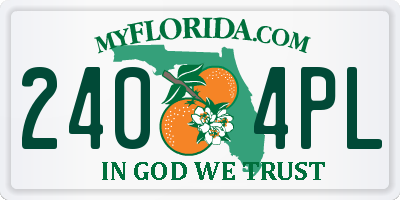 FL license plate 2404PL