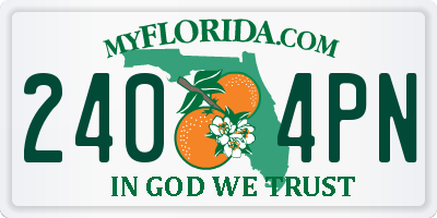 FL license plate 2404PN