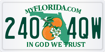 FL license plate 2404QW
