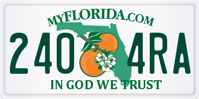 FL license plate 2404RA