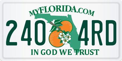 FL license plate 2404RD
