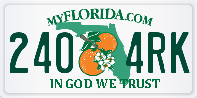 FL license plate 2404RK
