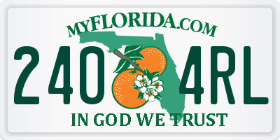 FL license plate 2404RL