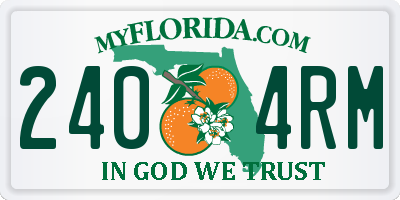 FL license plate 2404RM