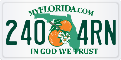 FL license plate 2404RN
