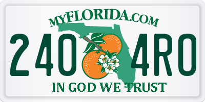 FL license plate 2404RO