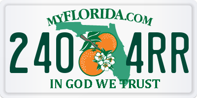 FL license plate 2404RR