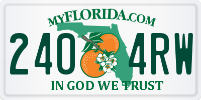 FL license plate 2404RW