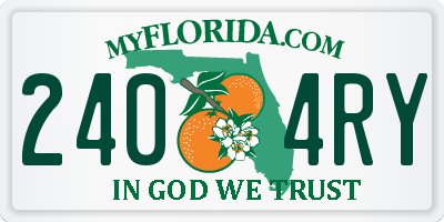 FL license plate 2404RY