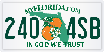 FL license plate 2404SB
