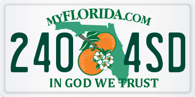 FL license plate 2404SD
