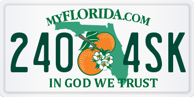 FL license plate 2404SK