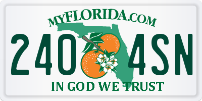 FL license plate 2404SN