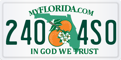 FL license plate 2404SO