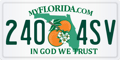 FL license plate 2404SV