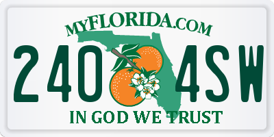 FL license plate 2404SW