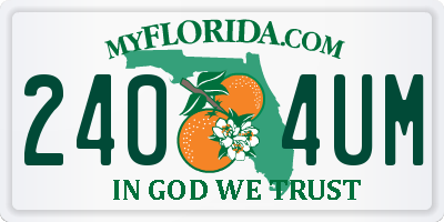 FL license plate 2404UM
