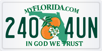 FL license plate 2404UN