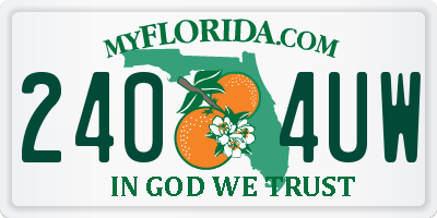 FL license plate 2404UW