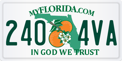 FL license plate 2404VA