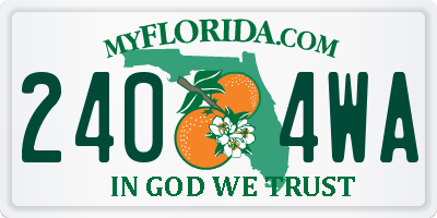FL license plate 2404WA