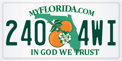 FL license plate 2404WI