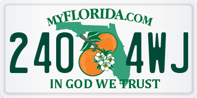 FL license plate 2404WJ