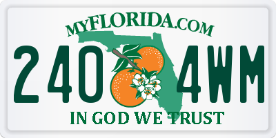 FL license plate 2404WM