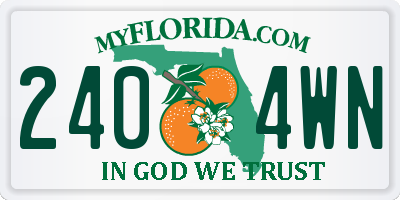 FL license plate 2404WN