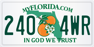 FL license plate 2404WR