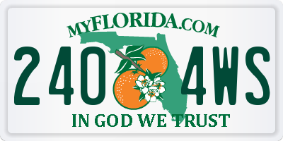 FL license plate 2404WS