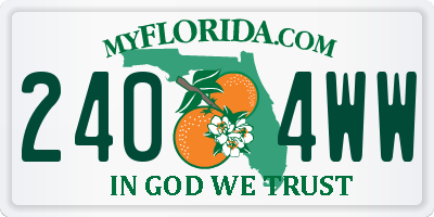 FL license plate 2404WW