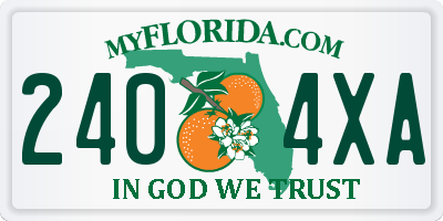 FL license plate 2404XA