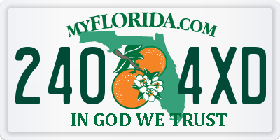 FL license plate 2404XD