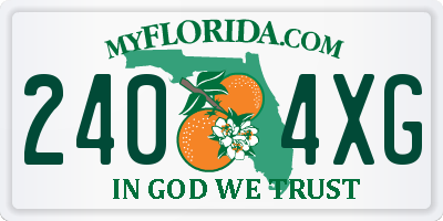 FL license plate 2404XG