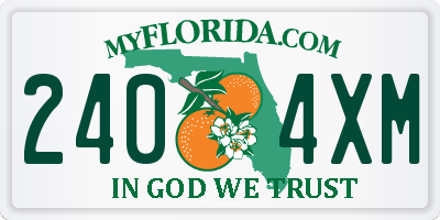 FL license plate 2404XM