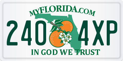 FL license plate 2404XP